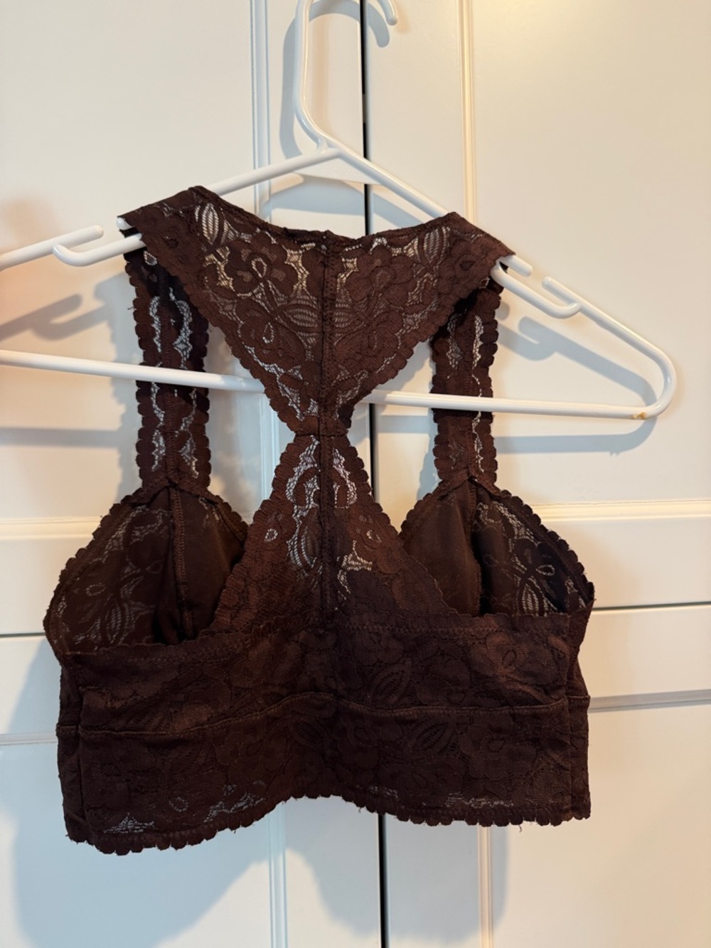 Free People Lace Racerback Bralette in Chocolate Brown - Picture 4 of 5